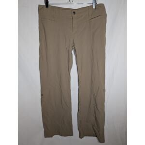 Athleta Womens Low Rise Khaki Dipper Flare Athletic Pants 14 Hiking Outdoors Y2K